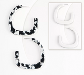 True Lovelies Oblong/Monochrome Resin Double Sided Hoop Earrings